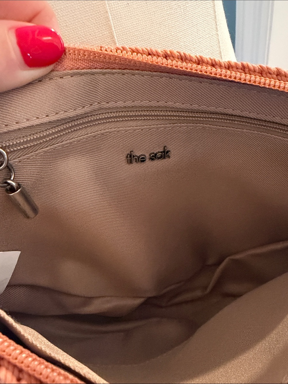 The Sak Tess Sling Crochet Crossbody Bag - Woven , Nectar - Picture 4 of 6